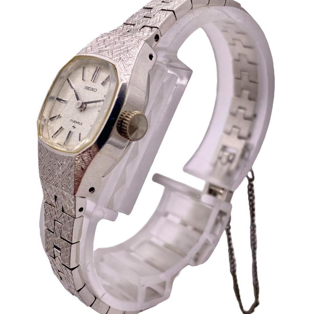 [USED] SEIKO Hand-Wound Chain Silver Women's Watch 1221
