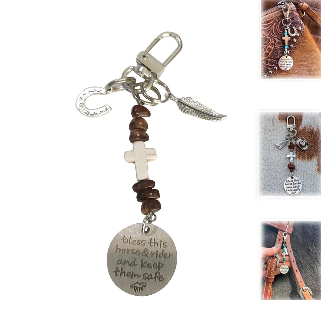 Horse Saddle And Bridle Charm Clip, Bless-This Horse And Rider Keep Safe Bridle Saddle Charm Gifts For Horse Rider