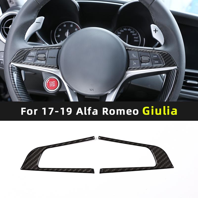 Pour 17-19 Alfa Romeo Giulia/Stelvio volant cadre en V Boîte de démarrage une touche Autocollant de décoration bouton de volant ABS