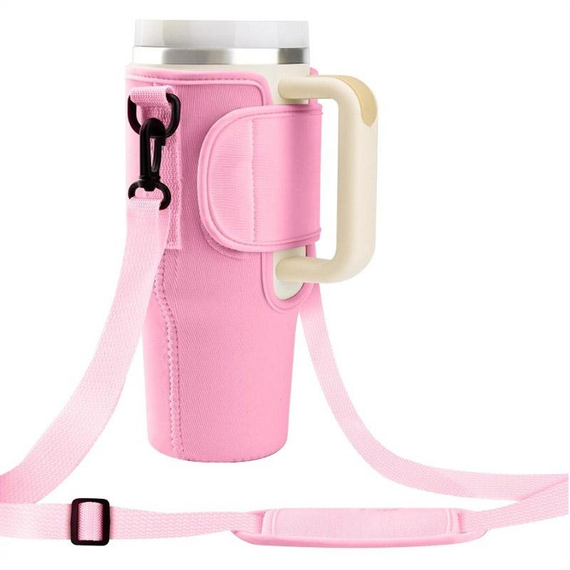 Adjustable Shoulder Strap Carrier Bag for 40oz Stanley Water Cup Foldable Portable Water Bottle Thermos Bag Cup sleeve