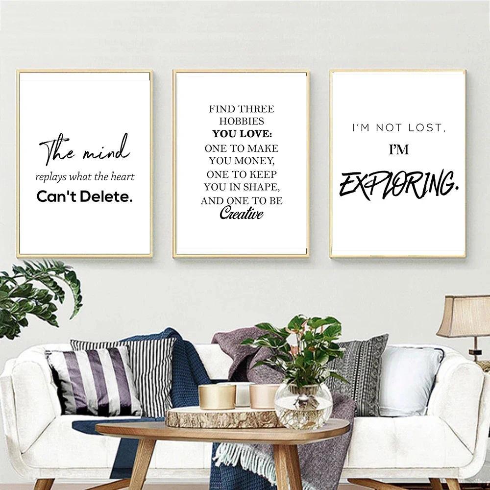 Minimalism English Sentences Inspirational Words Poster Canvas Print Painting Wall Art Picture Living Room Office Decor