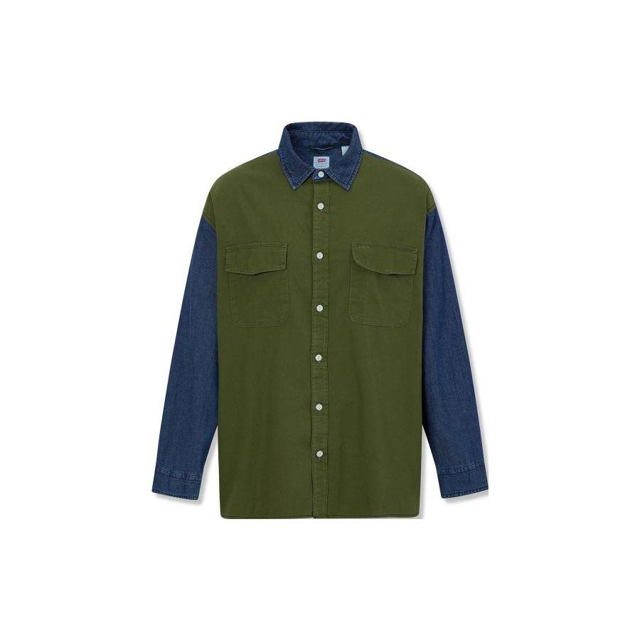 Levis Color Block Vintage Casual Denim Long Sleeve Shirt Men Shirts A5724-0001
