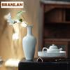Handmade Azure Ru Kiln Porcelain Vase Creative Terrarium Hydroponics Plant Pot Basket Household Flowerpot Tea Items Decoration