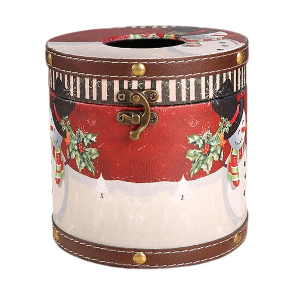 Christmas Tissue Box Holder Round Tissue Box Creative Crafts Utility Decorative