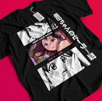 Akebi Sailor Uniform Shirt Komichi Tshirt Erika T-Shirt Kao Tee Hotaru Oshizu BB1263