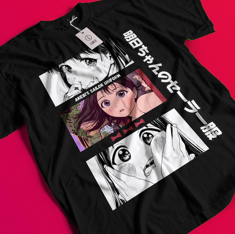 

Akebi Sailor Uniform Shirt Komichi Tshirt Erika T-Shirt Kao Tee Hotaru Oshizu BB1263 S