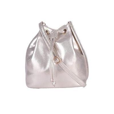 Noora Women's Leather Sling Bag/Bucket Bag (Dull Gold) Gold Metallic Shimmery