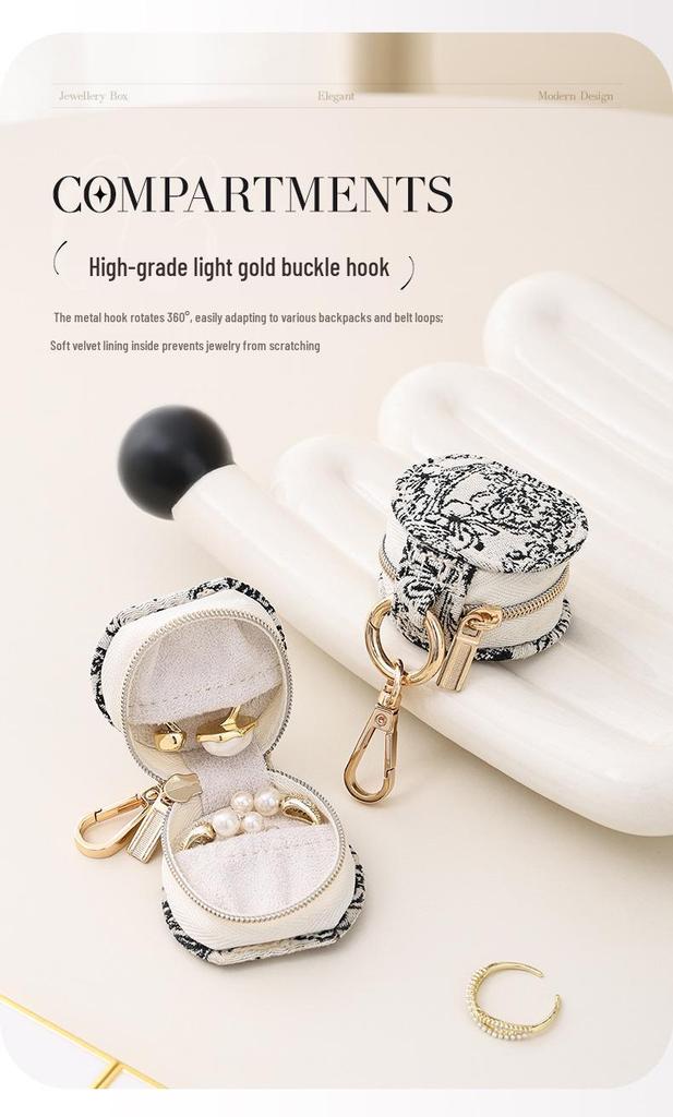 Portable Mini Jewelry Box for Travel - Holds Pendants, Earrings, Studs, Rings, and Small Ornaments