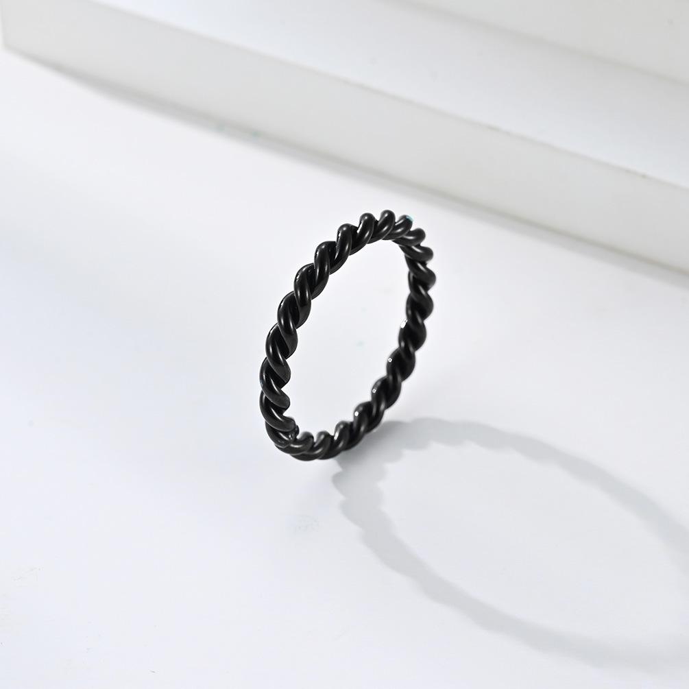 2026 Simple Style Multi-strand Spiral Weaving Twist Ring Ring Literary Trendy Male Neutral Index Finger Couple Ring