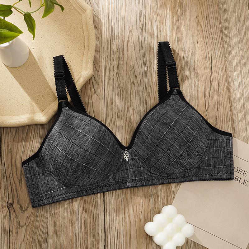 

мода Літні бюстгальтери круглі чашки картаті бюстгальтери нижня білизна жінки середнього та літнього віку маленькі груди фіксовані чашки бюстгальтери дешеві спеціальні пропозиції 42/95 чорний