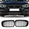 Car Front Bumper Grilles For BMW 1-Series F20 5-door/F21 3-door 118i/120d/144d/120i 2015 2016-2017 Facelift Double Lines Grills