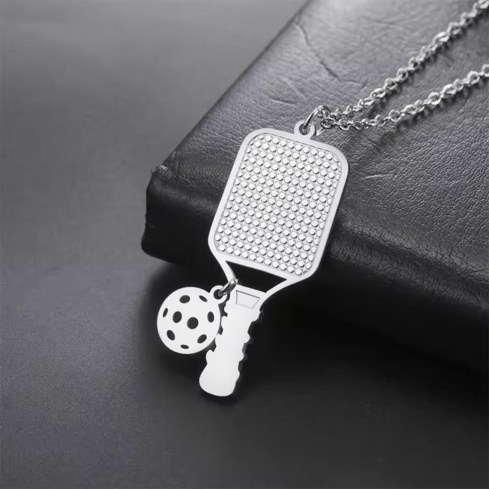 Fashion Sports Racket Pendant Necklace Unisex Couple Matching Jewelry For Party Gift
