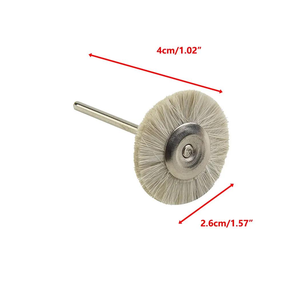 Bürsten Polierbürsten 30 Stück 2,35 mm Zahnpolierräder Miniatur Weiche Ziegenhaarpinsel Für Holz Cremeweiß