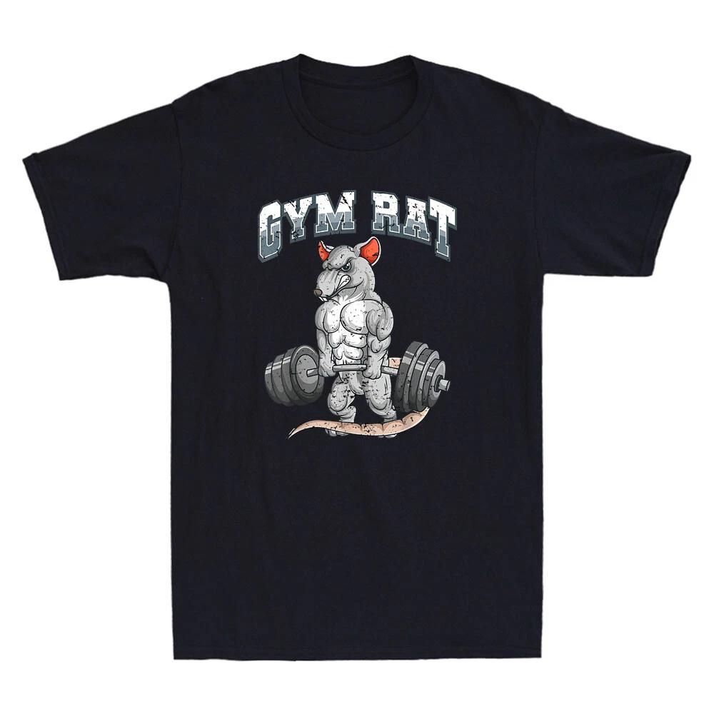 Gym Rat Funny Rat Deadlift Fitness Gym Bodybuilding Meme Novelty Men s T-Shirt M