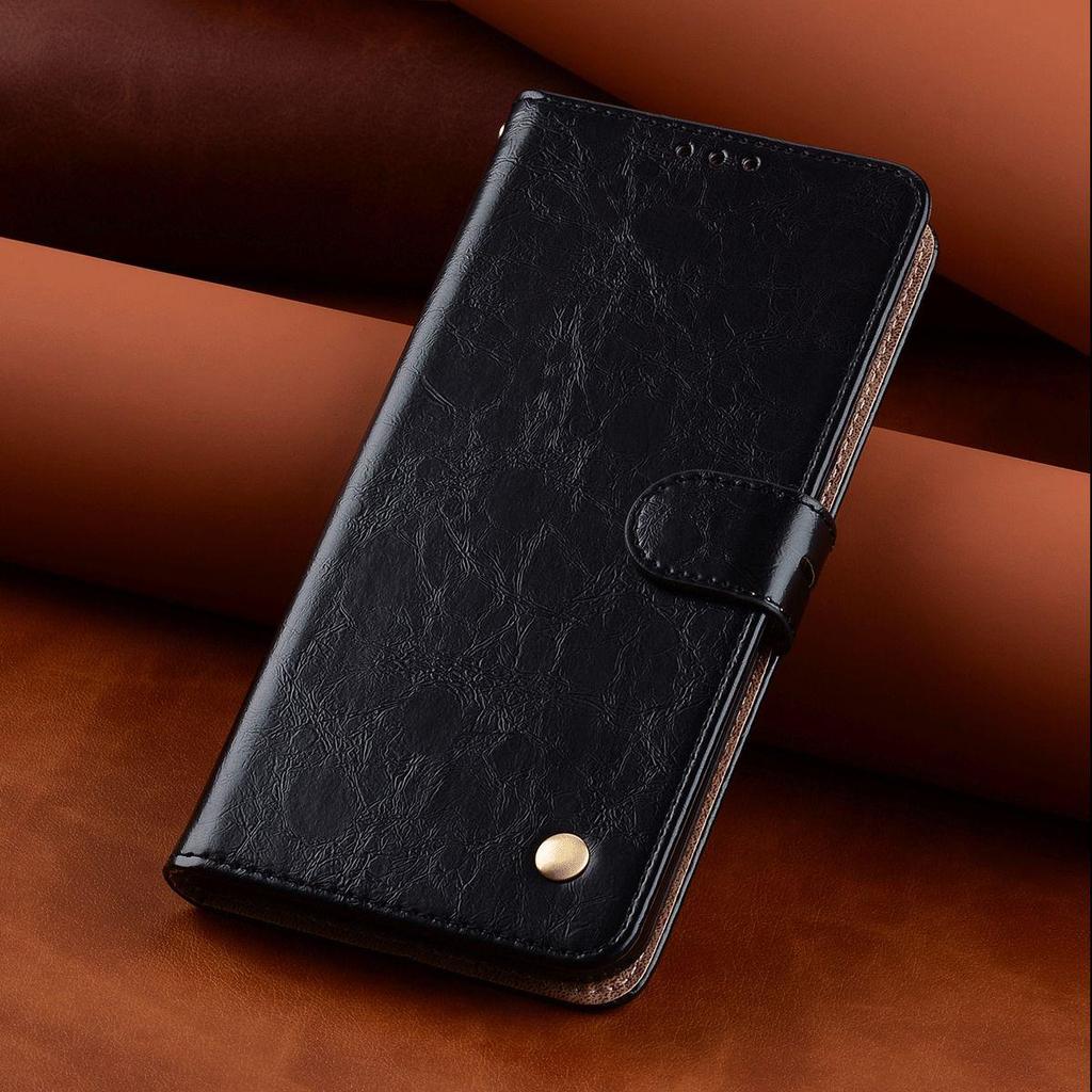 Vintage Crazy Horse Texture PU Leather Flip Wallet Phone Case for Samsung Galaxy A22s 5G,A22 5G Card Holder Kickstand Shockproof Protective Cover
