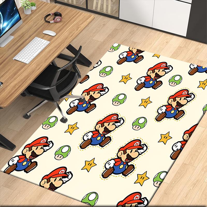 Mario Printed Carpetrugfor Office Chair Living Room Bedroom Kitchen Room Decor Gifts