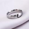 Korean Style Titanium Steel Black Gold Couple Rings - Creative Love Finger Jewelry