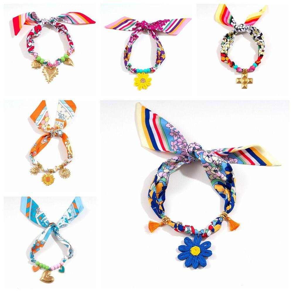 Ethnic Style Sweet Pendant Necklace Personality Bag Accessories Creative Colorful Headscarf  Male