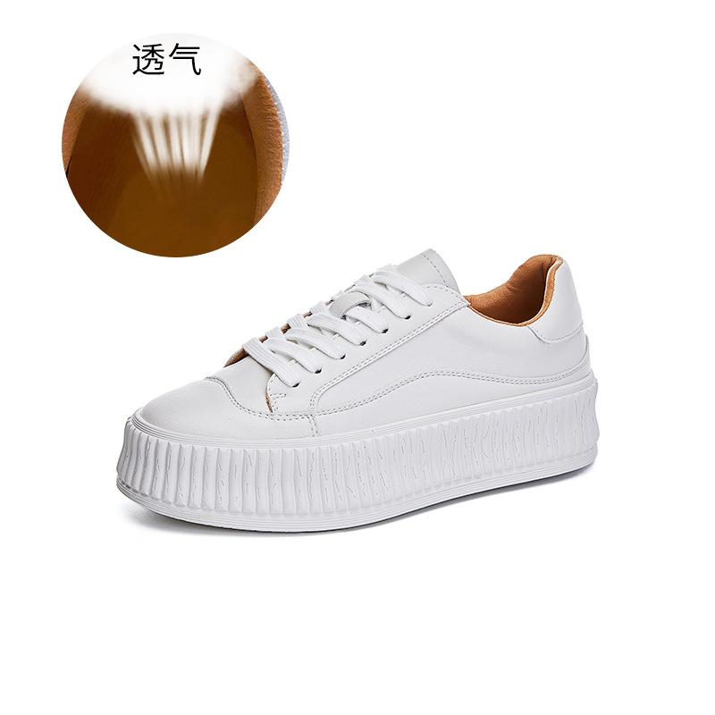 

Кожаные белые туфли женские 2025 весна новые женские туфли универсальные бисквитные туфли удобные туфли на платформе женские повседневные одинарные туфли 40 белый