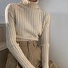 Gebreide Truien Pullovers Col Lange Mouw Effen Kleur Slim Elastisch Korte Trui Dames Nieuw Herfst Winter Dames