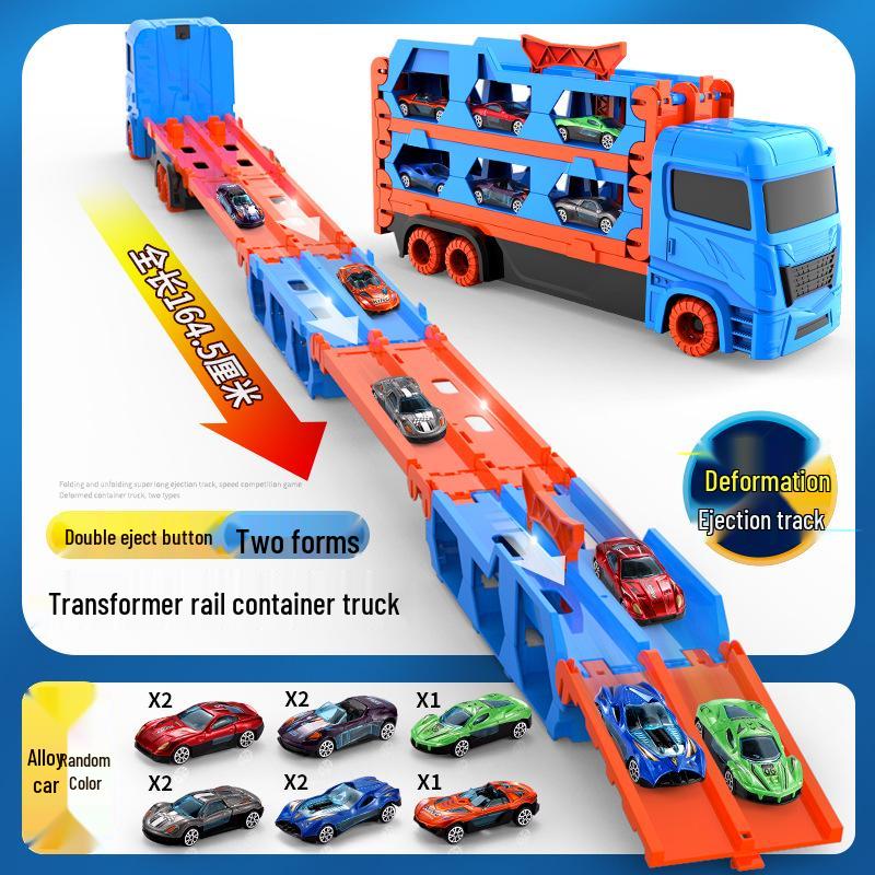 Folding Truck & Toy Car Race Track Set - Gift for Boys' Birthdays