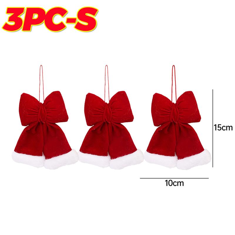 Christmas Red Velvet Bows DIY Wreaths Door Windows Ornaments Xmas Tree Hanging Pendants Home Wedding Party Decoration Supplies