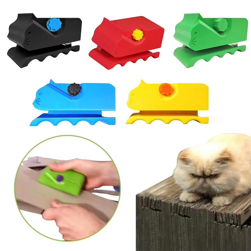 Cute Cardboard Cutting Machine For Cat Scratchers 3D Printed Kitten Shaped DIY Cutter Tools Utility Knife for Cardboard Carton