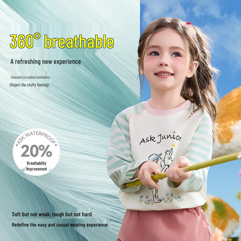 ASK JUNIOR Girls Color-Block Long-Sleeve T-Shirt 120