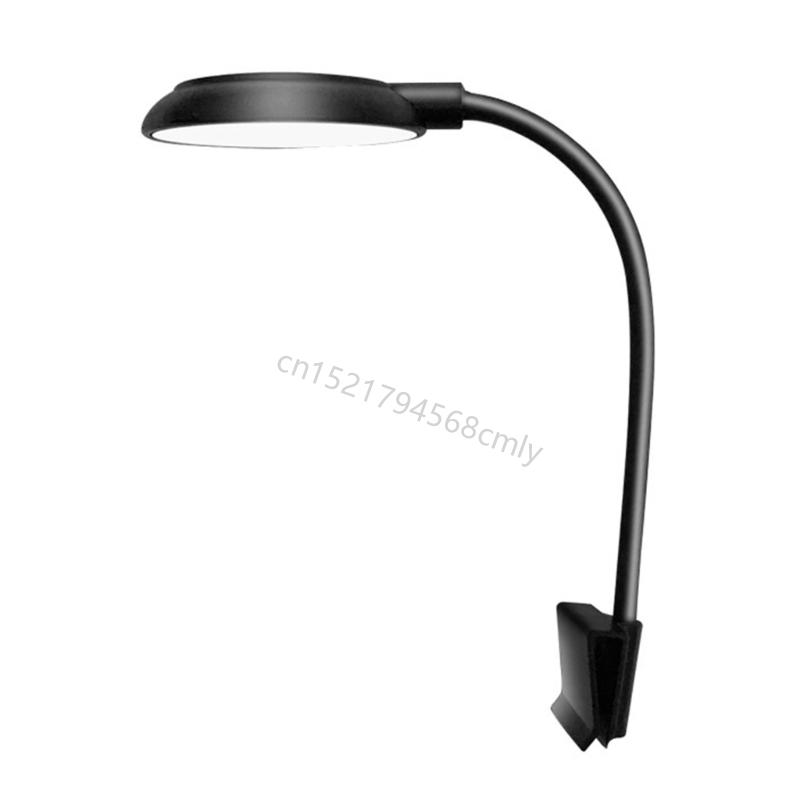 Aquarium LED Clamp Light 360-Degree Flexible to Adjust Lighting Illuminates Fish Tanks without Radiation Wide Clip 6XDE