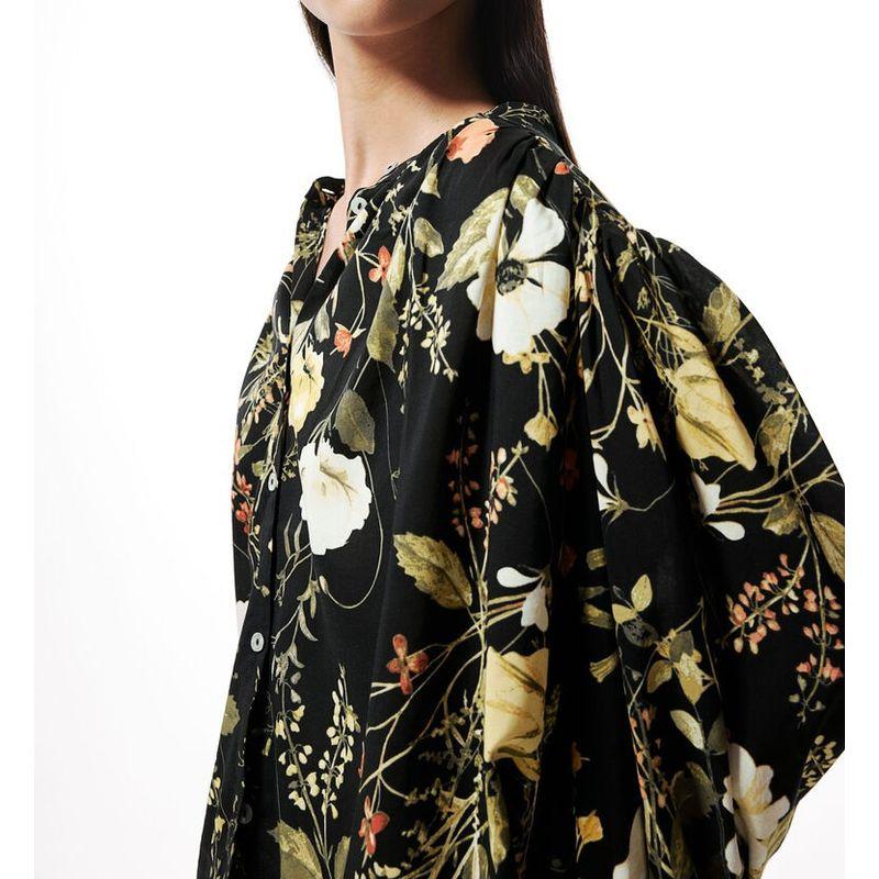 Export Single H Home Fashion Loose Cool Lantern Long Sleeve Breasted Exquisite Print Elegant Elegance Shirt Tops Women