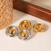 18K Gold Polished Round Stud Earrings, Minimalist Versatile Hoop Earrings, Non-fading Titanium Steel Ear Jewelry