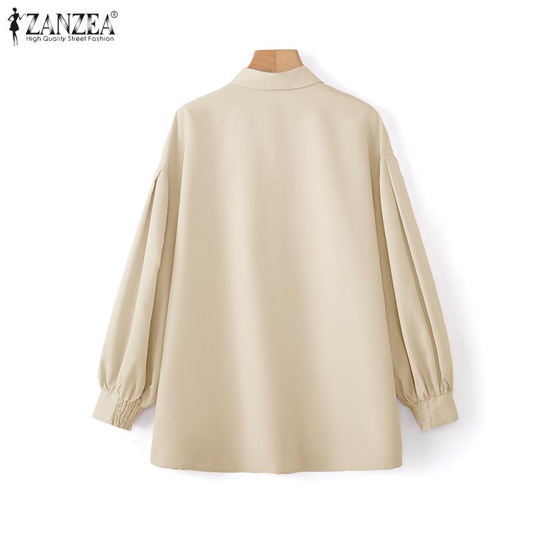 ZANZEA Women Turn Down Collar Loose Long Sleeve Button Blouse
