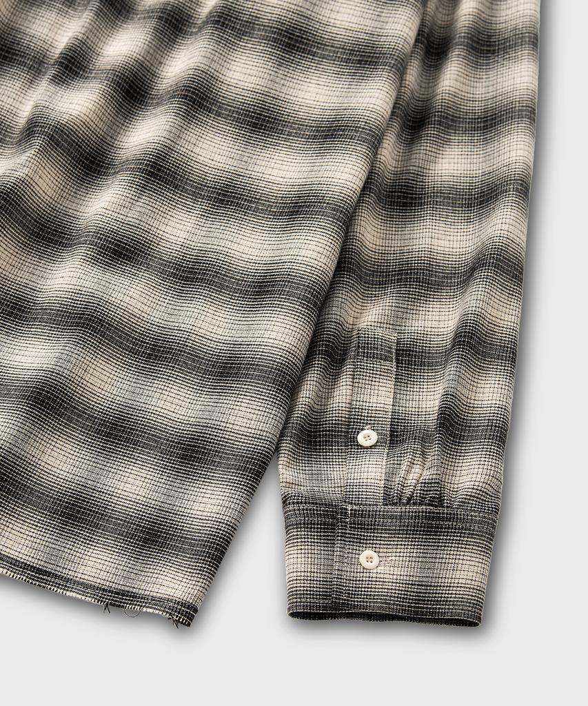 NONBLANK Flannel Ombre Check Shirt_Ivory