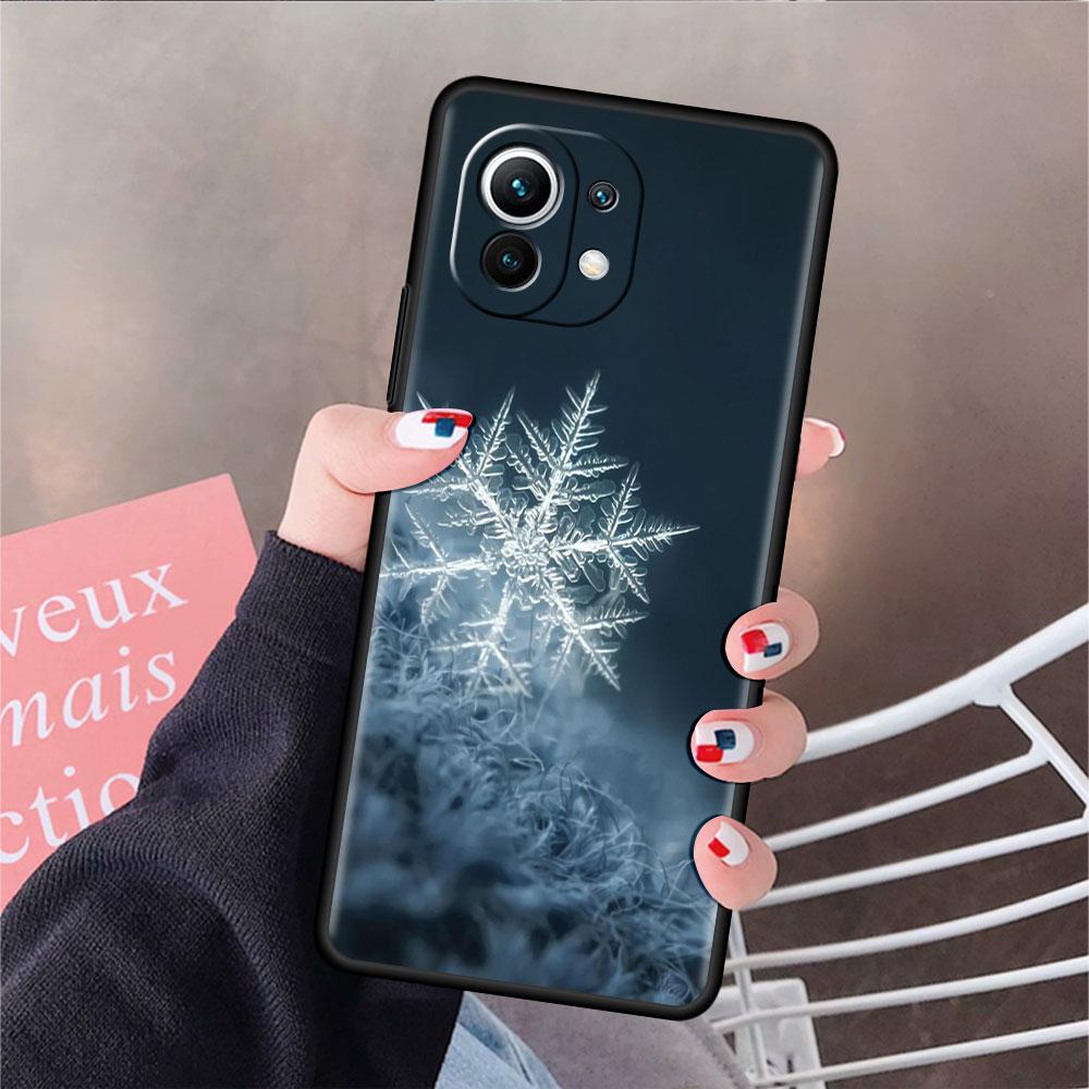 Měkké silikonové pouzdro pro Xiaomi Mi 11 Lite 5G NE 11T Pro 12S Ultra 12 Note 10 10T 9T Kryt na telefon Nárazník Funda Sněhobílá Vločka