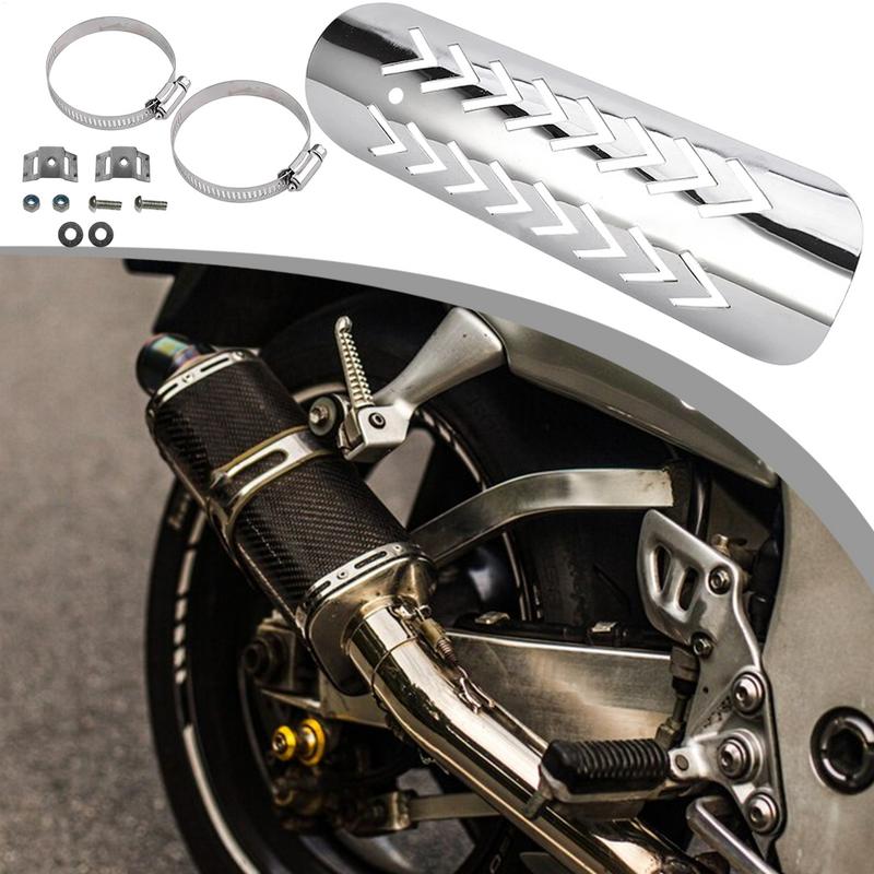 Exhaust Pipe Heat Shield Anti-Scald Motorcycle Pipe Cover Abrasion-Proof Quick-Install Non-Slip Motorbike Accessories For