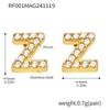 Qiong Yao 26-Letter Zircon Inlaid Jewelry Set: Gold-Plated Titanium Steel Necklace, Bracelet, Ring, and Stud Earrings.