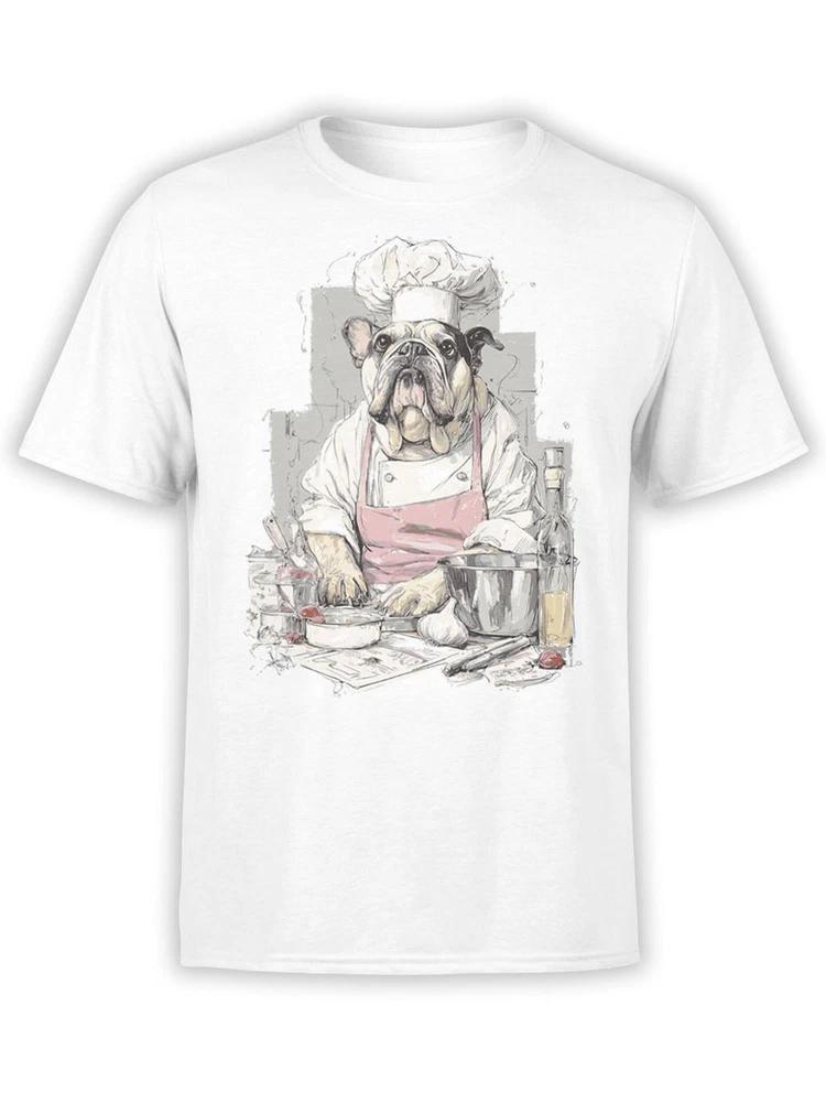Chef Bulldog Tshirt Funny Cooking Dog Graphic Tee Unisex S
