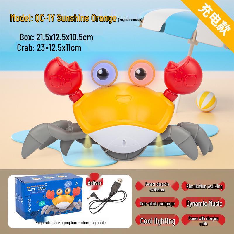 Cross-Border Children's Electric Crawling Crab Toy with Obstacle Avoidance