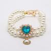 Cute Girl Pearl  Collar  Collars for Girl S with Small Heart Shape Rhinestone Adjustable Length  Collar
