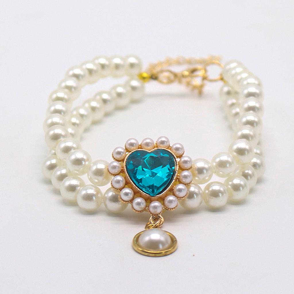 Cute Girl Pearl  Collar  Collars for Girl S with Small Heart Shape Rhinestone Adjustable Length  Collar