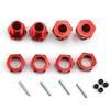 17mm Wheel Hex 5mm Extended and 17mm Wheel Nut Aluminum Alloy for ARRMA Kraton 6S Outcast 6S Notorious 6S Talion 6S Upgrades Parts (Red)