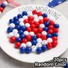 10/20/40 pieces of wooden material red, blue, white circular wooden beads patriotic wooden beads loose craft beads DIY jewelry home decoration