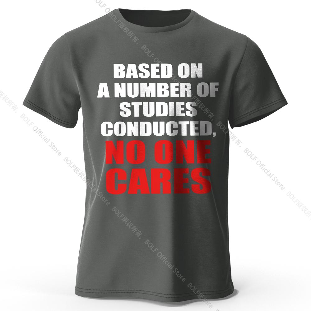 Men's No One Cares Printed T-Shirt 100% Cotton Oversized Edgy Graphic Tees for Women Summer Tops Punk Streetwear
