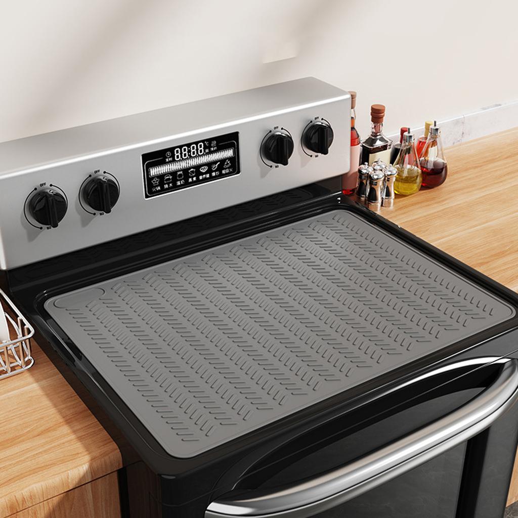 Heatproof Silicone Electric Stove Mat for Glass Top Cooktops Scratch Resistant Dish Drying Pad Waterproof Kitchen Pad