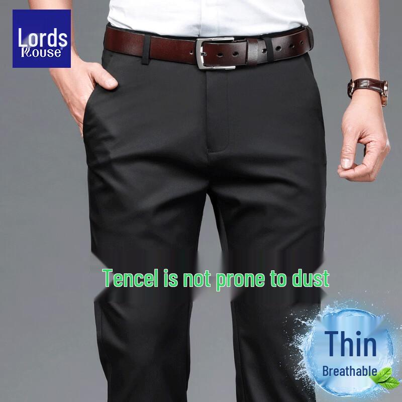 

Luozi Men s Tencel Wrinkle-Resistant Casual Dress Pants 36