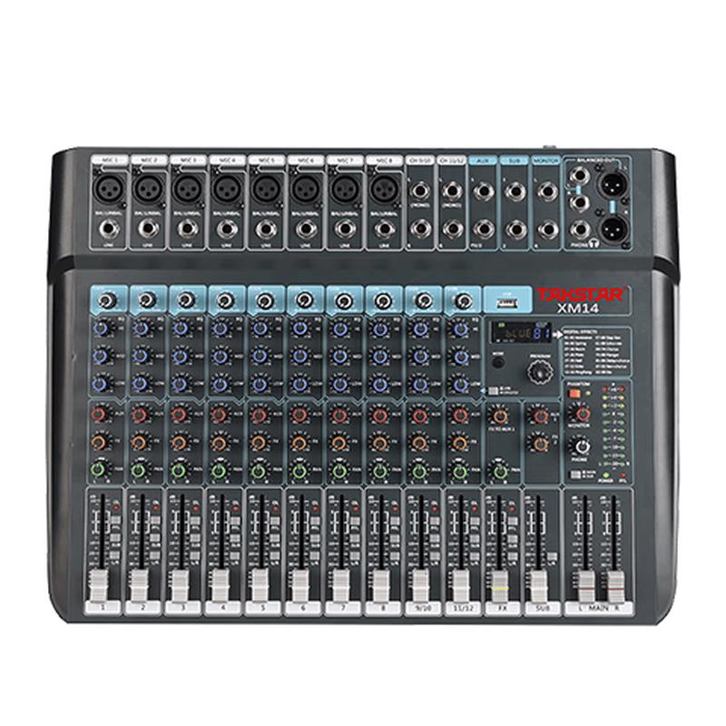 TAKSTAR 14-Channel Stereo Bluetooth USB Analog Mixer XM14