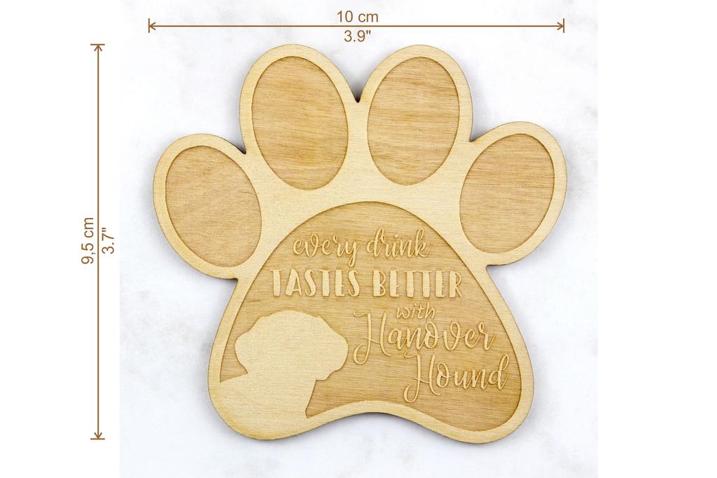 Hanoverian Hound, Hanover Hound, Hanoverian Scenthound - Mug Coaster, Engraved Coaster with Dog, Gift for Dog Lover by Art-Dog Brand