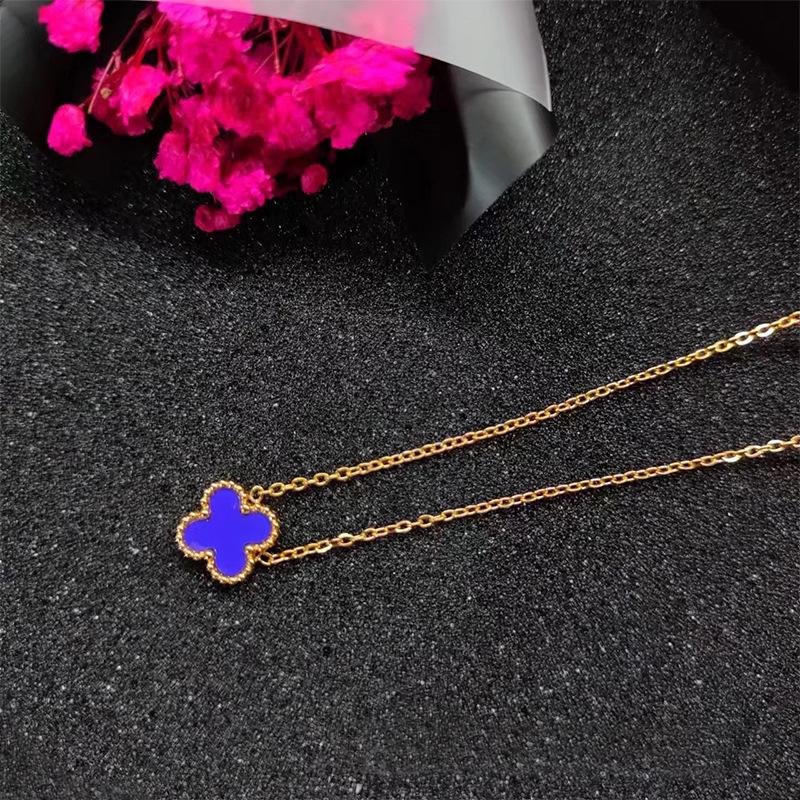 Four-Leaf Clover Necklace Double-Sided Lucky Grass Titanium Steel Does Not Lose Colour Women's Necklace Classic Fashion Collarbone Chain