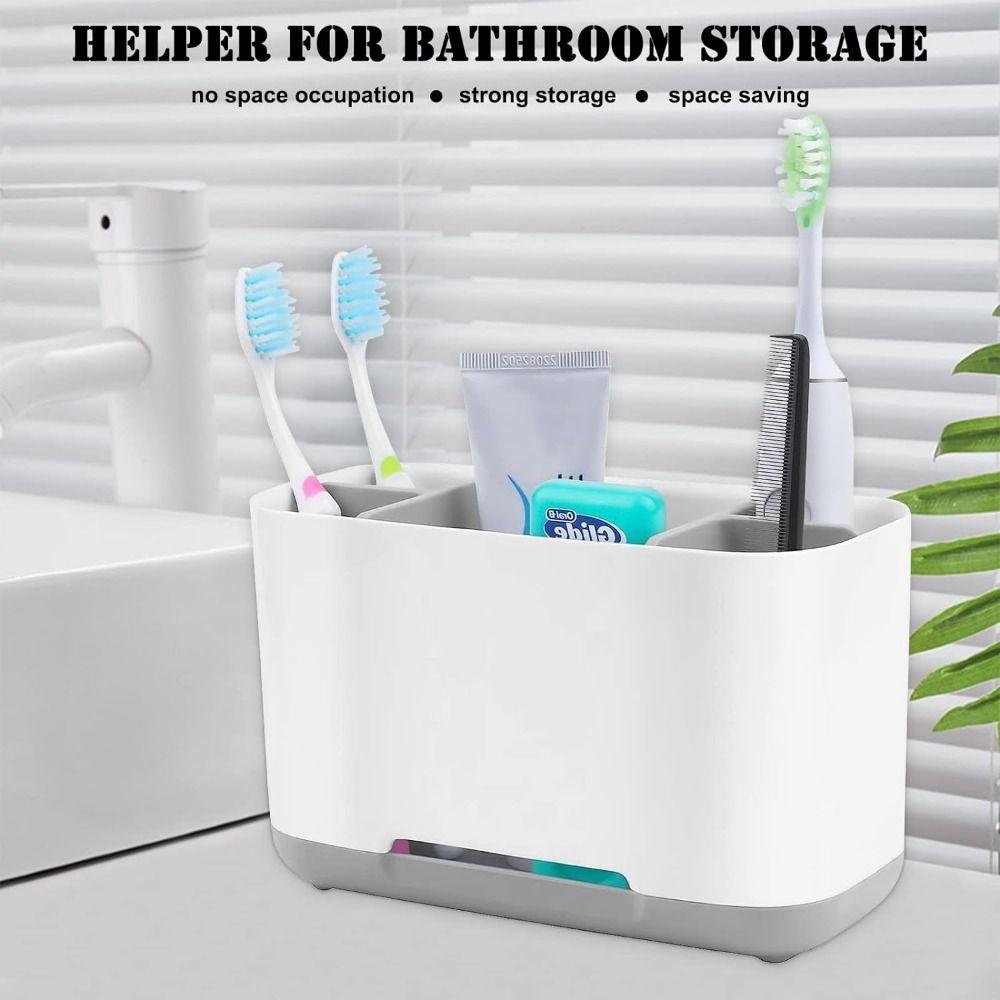 Easy Cleaning Toothpaste Holder Plastic Soap Tray Simple Bathroom Storage Organizer  Countertop