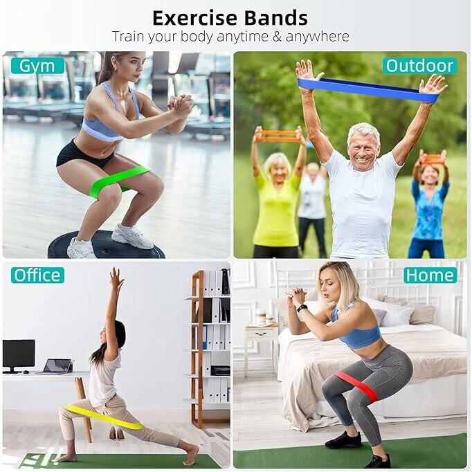 5 Pack Mini Resistance Bands Set, Latex Elastic Workout Bands for Gym Fitness Yoga Pilates Rehabilitation Training, 5 Levels of Difficulty, Multicolor